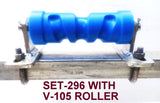 KEEL ROLLER- 200MM POLYETHYLENE ROLLERS WITH 'T' BRACKET TO SUIT 19MM SHAFT