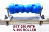 KEEL ROLLER- 200MM POLYETHYLENE ROLLERS WITH 'T' BRACKET TO SUIT 19MM SHAFT