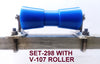 KEEL ROLLER- 200MM POLYETHYLENE ROLLERS WITH 'T' BRACKET TO SUIT 19MM SHAFT