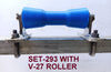 KEEL ROLLER- 200MM POLYETHYLENE ROLLERS WITH 'T' BRACKET & 16MM S/STEEL SHAFT