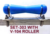 KEEL ROLLER- 200MM POLYETHYLENE ROLLERS WITH 'T' BRACKET TO SUIT 19MM SHAFT + 2 X END CAPS