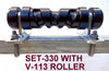 200MM POLYURETHANE ROLLER WITH 'T' BRACKET & 16MM S/STEEL SHAFT