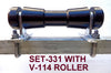 200MM POLYURETHANE ROLLER WITH 'T' BRACKET & 16MM S/STEEL SHAFT