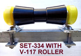 200MM POLYURETHANE ROLLER WITH 'T' BRACKET & 16MM S/STEEL SHAFT