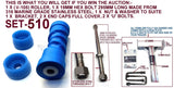 KEEL ROLLER- 200MM + 'T' BRACKET+'U' BOLT+ 2 X FULL COVER END CAPS +19MM HEX BOLT