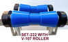 BOAT ROLLER POLYETHYLENE + 3 HOLE BRACKET + END CAPS WITH19MM SHAFT