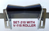 BOAT TRAILER KEEL ROLLER WITH SPLIT BRACKET, 'U' BOLTS & 16MM SHAFT