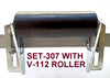 BOAT TRAILER KEEL ROLLER WITH SPLIT BRACKET, 'U' BOLTS & 16MM SHAFT