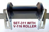 BOAT TRAILER KEEL ROLLER WITH SPLIT BRACKET, 'U' BOLTS & 16MM SHAFT