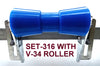 TRAILER KEEL ROLLER WITH SPLIT BRACKET, 'U' BOLTS & 16MM SHAFT FOR BOAT TRAILERS