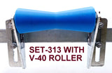 TRAILER KEEL ROLLER WITH SPLIT BRACKET, 'U' BOLTS & 16MM SHAFT FOR BOAT TRAILERS