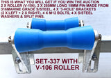 BOAT KEEL POLYETHYLENE ROLLER + 3 HOLE BRACKET + 19MM SHAFT