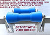 BOAT KEEL POLYETHYLENE ROLLER + 3 HOLE BRACKET + 19MM SHAFT