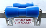 BOAT TRAILER DOUBLE ACTION KEEL POLYETHYLENE ROLLER + 3-HOLE BRACKET + 16MM SHAFT