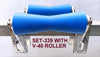 BOAT TRAILER DOUBLE ACTION KEEL POLYETHYLENE ROLLER + 3-HOLE BRACKET + 16MM SHAFT