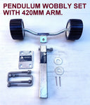 WOBBLY ROLLER ASSEMBLY-PENDULUM TYPE WITH ARM FOR BOAT TRAILERS