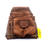 SINGLE LEATHER RIGGER POUCH WITH 2X STEEL HAMMER HOLDER AND HEAVY DUTY TOOL BELT