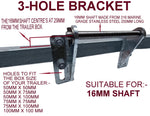 Keel Roller Super Heavy-Duty 3 Hole Bracket For Boat Trailers With 16mm Shaft.