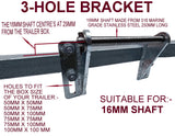 BOAT TRAILER DOUBLE ACTION KEEL POLYETHYLENE ROLLER + 3-HOLE BRACKET + 16MM SHAFT