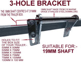 KEEL-300MM ROLLERS WITH SUPER HEAVY-DUTY WITH 3 HOLE BRACKET WITH 19MM SHAFT.