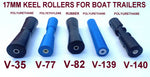 17MM BORE KEEL ROLLERS FOR BOAT TRAILER --260MMMM TO 300MM POLYURETHANE/RUBBER/POLYETHYLENE ROLLERS