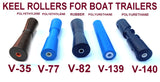 17MM & 20MM BORE KEEL ROLLERS FOR BOAT TRAILER --260MMMM TO 300MM POLYURETHANE/RUBBER/POLYETHYLENE ROLLERS