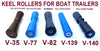 17MM & 20MM BORE KEEL ROLLERS FOR BOAT TRAILER --260MMMM TO 300MM POLYURETHANE/RUBBER/POLYETHYLENE ROLLERS