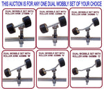 SUPER HEAVY DUTY DUAL WOBBLY SETS FOR BOAT TRAILERS WITH BLACK WOBBLE ROLLER