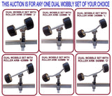 SUPER HEAVY DUTY DUAL WOBBLY SETS FOR BOAT TRAILERS WITH BLACK WOBBLE ROLLER