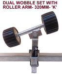 SUPER HEAVY DUTY DUAL WOBBLY SETS FOR BOAT TRAILERS WITH BLACK WOBBLE ROLLER