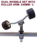 SUPER HEAVY DUTY DUAL WOBBLY SETS FOR BOAT TRAILERS WITH BLACK WOBBLE ROLLER