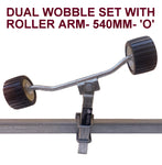 SUPER HEAVY DUTY DUAL WOBBLY SETS FOR BOAT TRAILERS WITH BLACK WOBBLE ROLLER