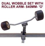 SUPER HEAVY DUTY DUAL WOBBLY SETS FOR BOAT TRAILERS WITH BLACK WOBBLE ROLLER
