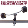 SUPER HEAVY DUTY DUAL WOBBLY SETS FOR BOAT TRAILERS WITH BLACK WOBBLE ROLLER