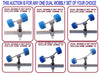WOBBLY ROLLER SUPER HEAVY DUTY SETS FOR BOAT TRAILERS WITH BLUE WOBBLE ROLLERS.