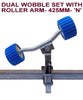 WOBBLY ROLLER SUPER HEAVY DUTY SETS FOR BOAT TRAILERS WITH BLUE WOBBLE ROLLERS.