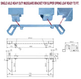 SINGLE AXLE HEAVY DUTY MUDGUARD ASSEMBLY FOR SLIPPER SPRING LEAF READY TO FIT SUITABLE FOR 13"& 14" WHEELS