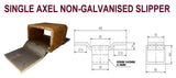 LEAF SPRING SINGLE AXLE NON-GALVANISED HANGER & SLIPPER FOR TRAILERS