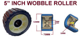 WOBBLE ROLLER DUAL  ASSEMBLY WITH BLACK WOBBLE ROLLER FOR BOAT TRAILERS
