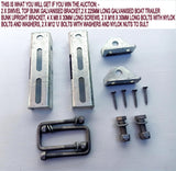 BOAT TRAILER & JET SKI BUNK UPRIGHT BRACKET WITH SWIVEL TOP AND U BOLTS FOR BOAT TRAILERS