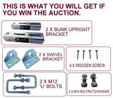 BOAT TRAILER & JET SKI BUNK UPRIGHT BRACKET WITH SWIVEL TOP AND U BOLTS FOR BOAT TRAILERS