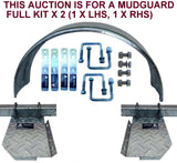 MUDGUARD-GALVANISED STEEL FOR SINGLE AXLE + NON SKID STEP TO SUIT 13"& 14" WHEELS