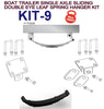 BOAT TRAILER FRONT & REAR LEAF SPRING SINGLE AXLE HANGER WITH 4-HOLE ‘U’ BOLT ON