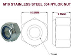 M10  STAINLESS STEEL/ GALVANISED NYLOK NUTS & WASHERS