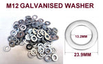 M12  STAINLESS STEEL/ GALVANISED NYLOK NUTS & WASHERS