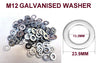 M12  STAINLESS STEEL/ GALVANISED NYLOK NUTS & WASHERS