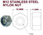 M12  STAINLESS STEEL/ GALVANISED NYLOK NUTS & WASHERS