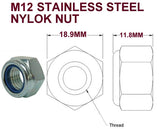 M12  STAINLESS STEEL/ GALVANISED NYLOK NUTS & WASHERS