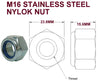 M16  STAINLESS STEEL/ GALVANISED NYLOK NUTS & WASHERS