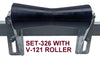 KEEL ROLLER-POLYURETHANE ROLLERS WITH 3-HOLE BRACKET & 19MM S/STEEL SHAFT.